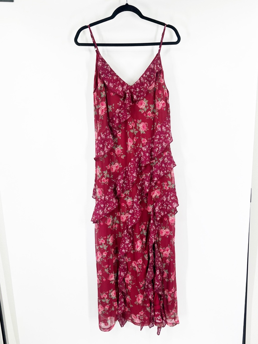 Arula Floral Ruffle Maxi Dress Sleeveless